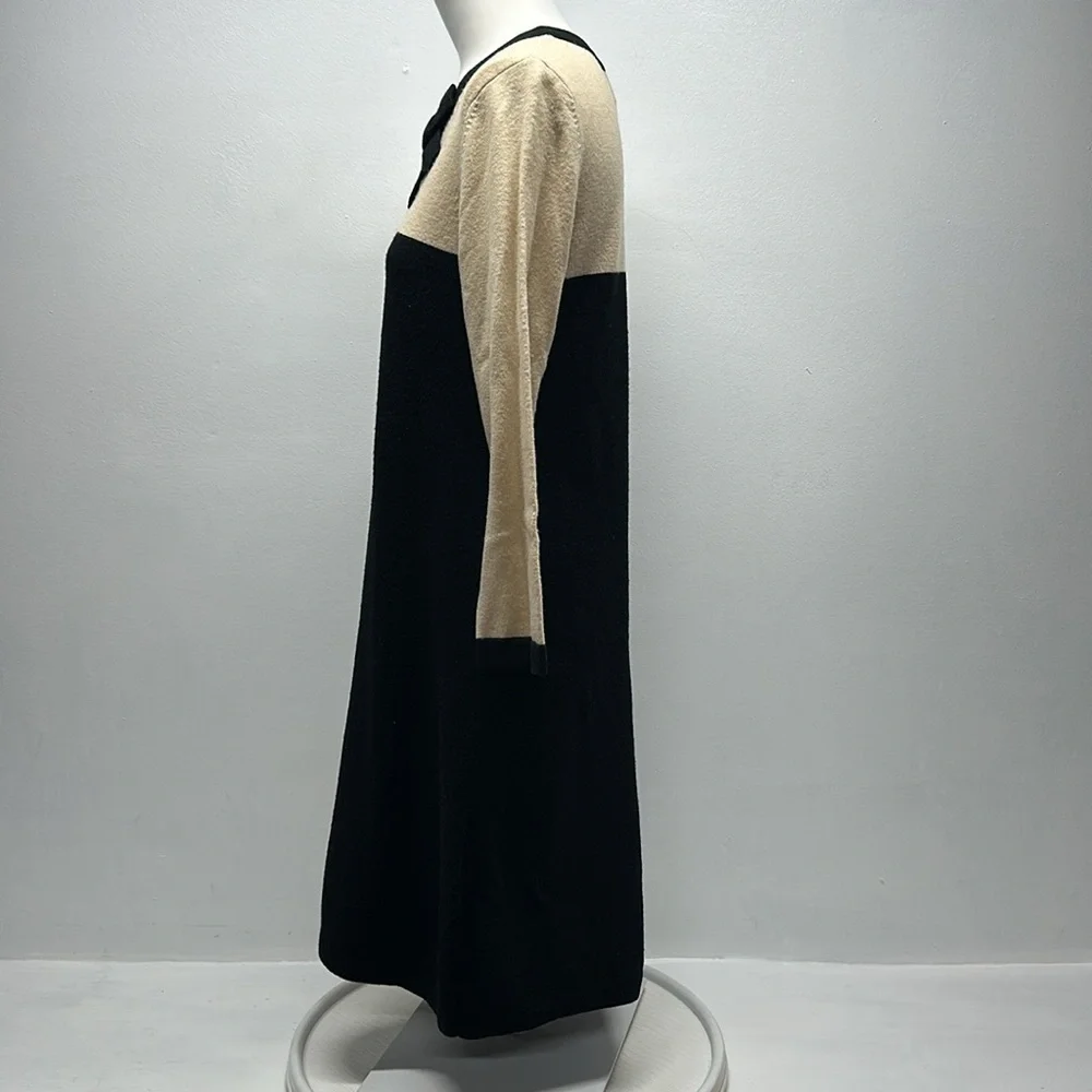 Kate Spade Sweater Dress Long Sleeve Bow Wool Cashmere Knit Colorblock M Medium